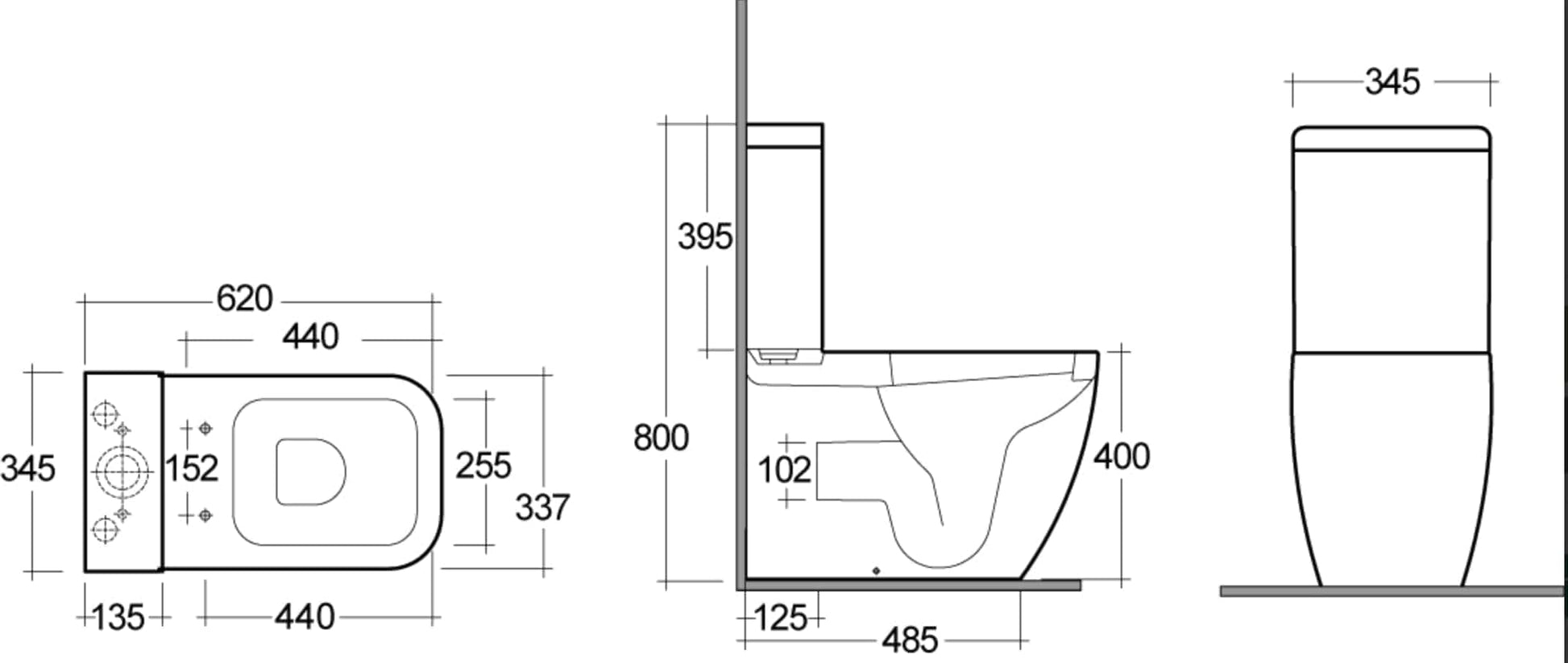 METROPOLITAN SINGLE-BLOCK WC S/C FLUSH MOUNTED