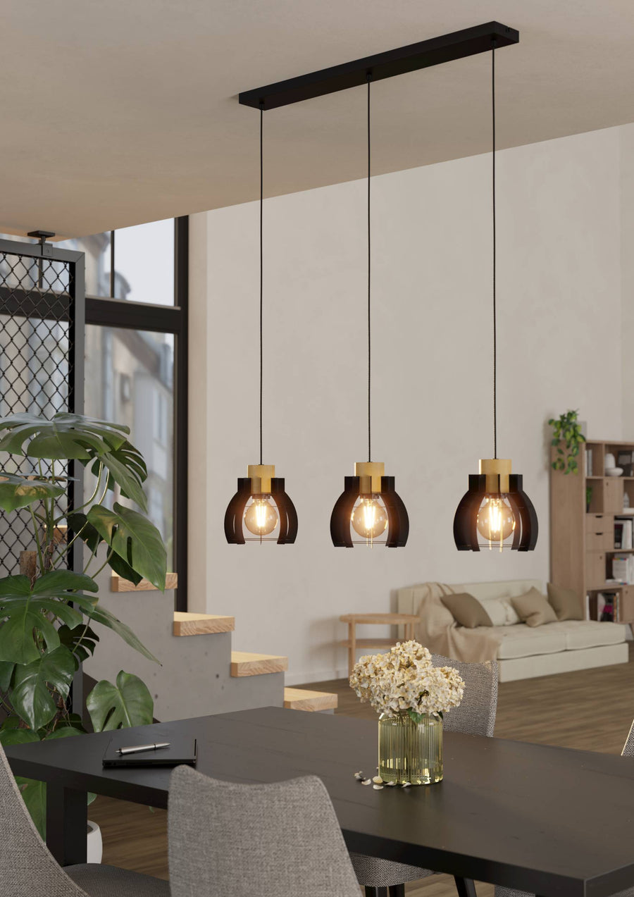 Bricocenter STILLINGTON METAL AND WOOD CHANDELIER 110X88CM 3XE27=40W