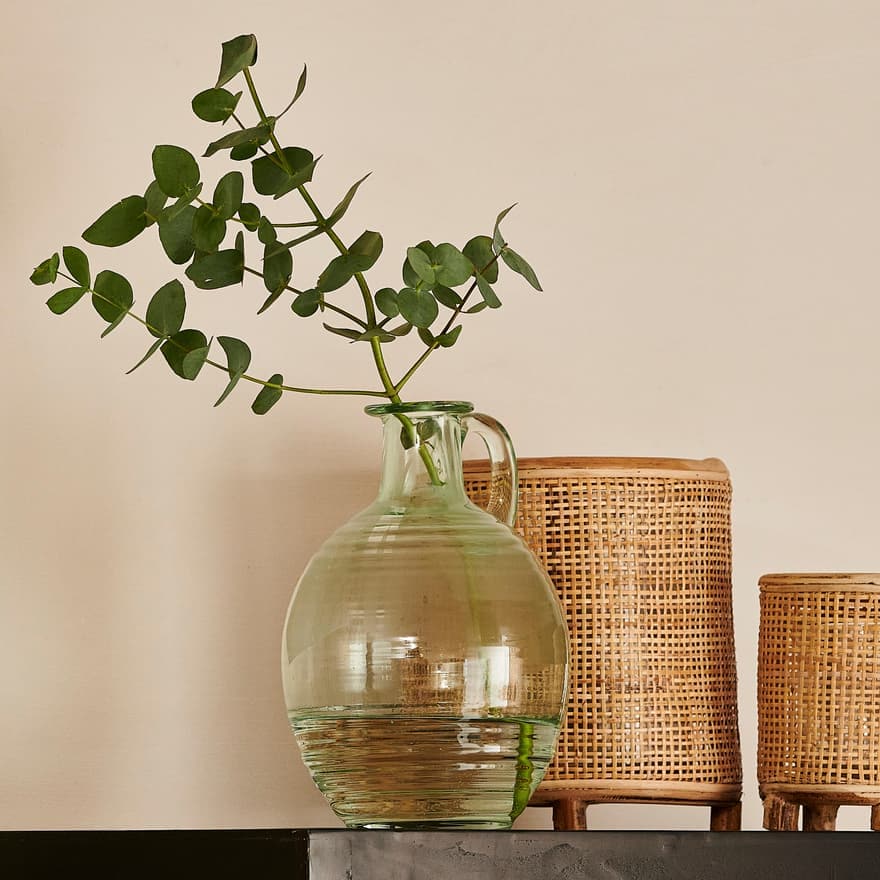 Casa PEONY Light green vase, H 26 cm - Ø 17,5 cm