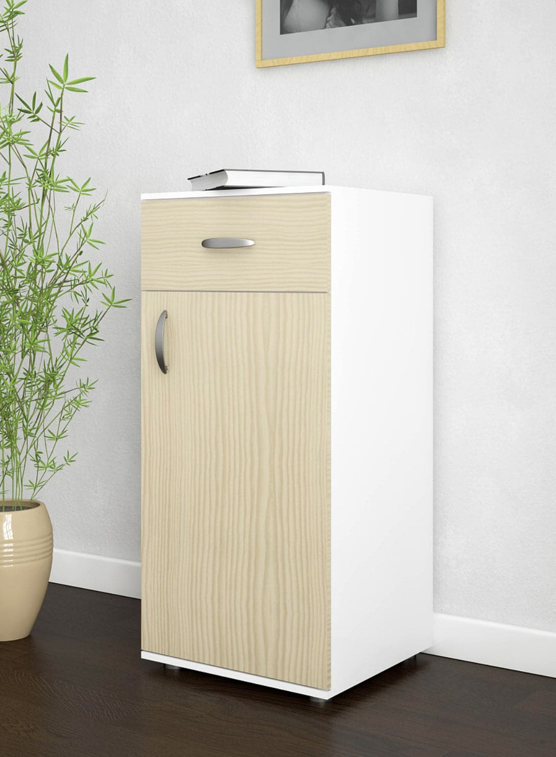 MULTI-PURPOSE CABINET W/DOOR AND DRAWER WHITE/HOLMO