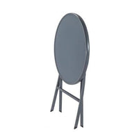 EMYS NATERAL - Foldable Table 2 seater Round Steel Top Glass - D 60XH72 - best price from Maltashopper.com BR500009537
