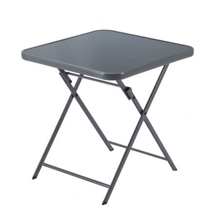 EMYS NATERAL TABLE Foldable 2 -seater square steel top glass 70x70xh70 - best price from Maltashopper.com BR500009530