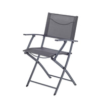 EMYS NATERIAL STEEL FOLDING CHAIR WITH ARMRESTS ANTHRACITE TEXTILENE SEAT 52X54XH83 - Premium Garden Chairs from Bricocenter - Just €48.99! Shop now at Maltashopper.com