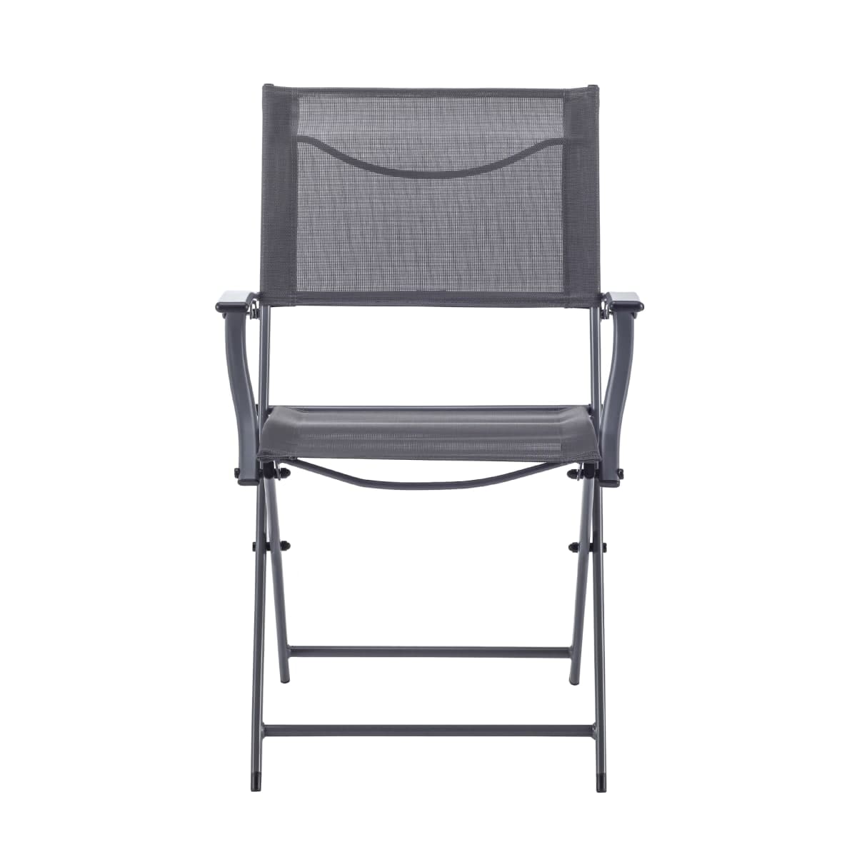 EMYS NATERIAL STEEL FOLDING CHAIR WITH ARMRESTS ANTHRACITE TEXTILENE SEAT 52X54XH83 - Premium Garden Chairs from Bricocenter - Just €48.99! Shop now at Maltashopper.com