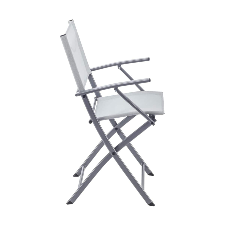 Bricocenter EMYS NATERIAL FOLDING STEEL CHAIR WITH ARMRESTS TEXTILENE SEAT GREY 52X54XH83