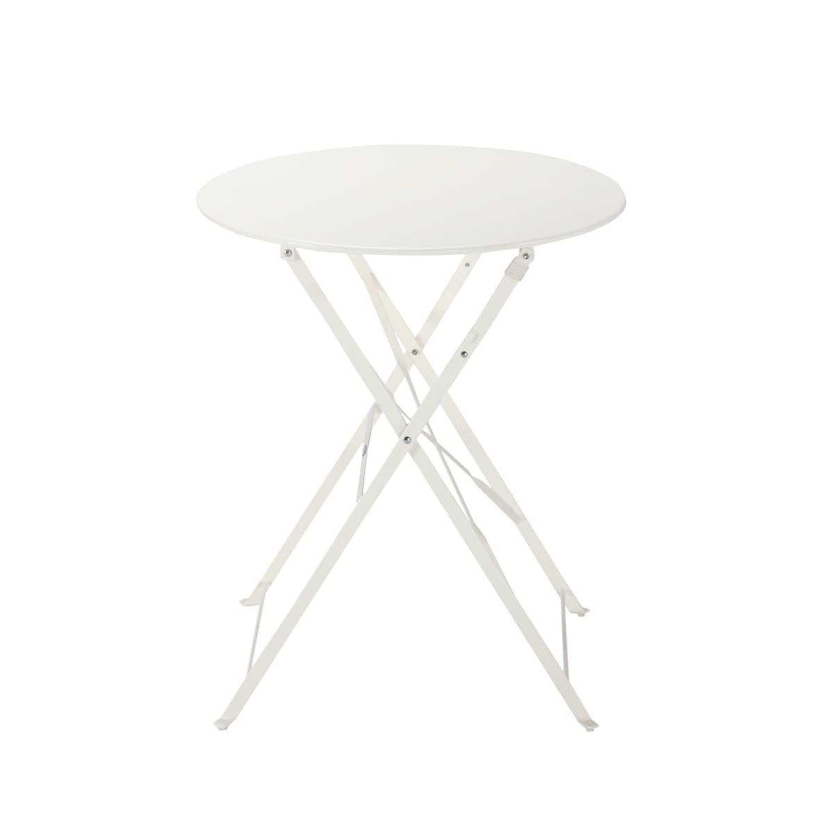 FLORA NATERIAL FOLDING TABLE 2 PLACES ROUND STEEL D 60XH71 - best price from Maltashopper.com BR500009666