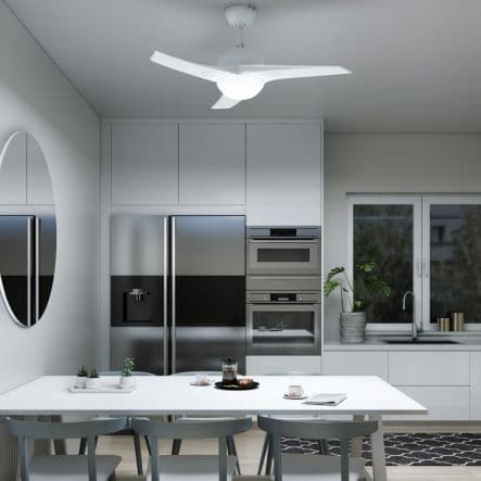 Bricocenter ARUBA CEILING FAN 3 BLADES D112 2XE27 46W PLASTIC WHITE