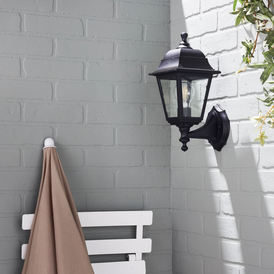 Bricocenter WALL LIGHT SIMA PLASTIC BLACK 19.5X15.3X34.5 CM E27=60W REVERSIBLE IP44