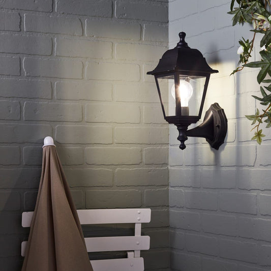 WALL LIGHT SIMA PLASTIC BLACK 19.5X15.3X34.5 CM E27=60W REVERSIBLE IP44 - best price from Maltashopper.com BR420004229