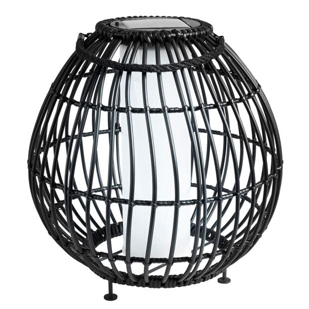 BO Black solar lamp H 40 cm - Ø 35 cm - best price from Maltashopper.com CS655004