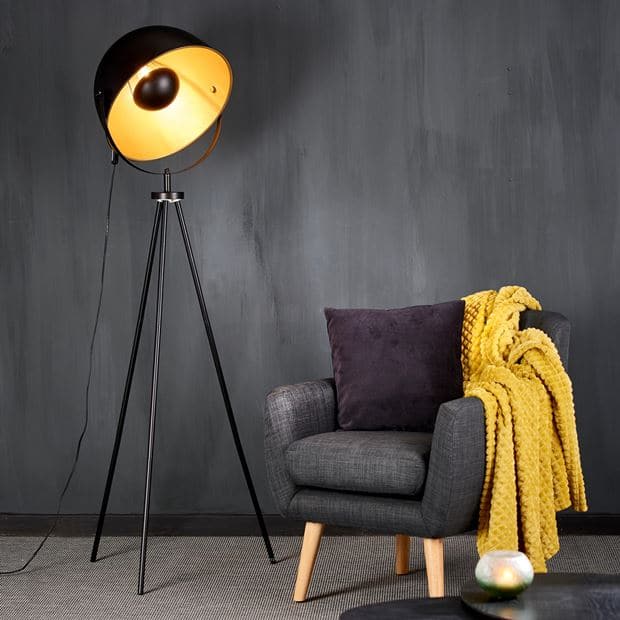 SOLEIL Black floor lamp H 120 x W 40 x D 40 cm - best price from Maltashopper.com CS589736