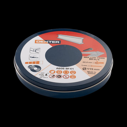 DEXTER MULTI-MATERIAL ABRASIVE DISC 115X1 10 PIECES