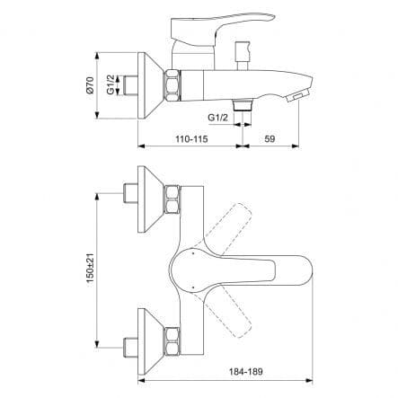 OGLIO IDEAL STANDARD BATHTUB MIXER NO EQUIPMENT