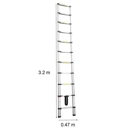 EXTENSIBLE LADDER 9 STEPS ANODISED ALUMINIUM - best price from Maltashopper.com BR450000446