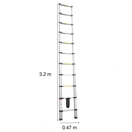 Bricocenter EXTENSIBLE LADDER 9 STEPS ANODISED ALUMINIUM