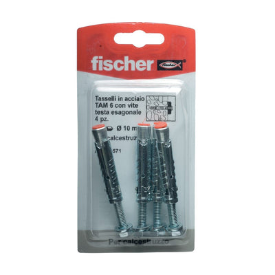 FISCHER CONCRETE PLUGS DIAM. 10 X 50 MM WITH SCREW, 4 PIECES - best price from Maltashopper.com BR410136051