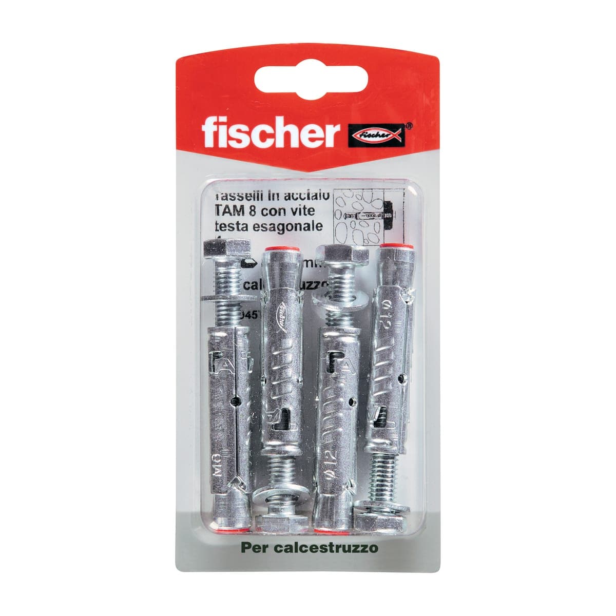 FISCHER CONCRETE PLUGS DIAM. 12 X 56 MM WITH SCREW, 4 PIECES - best price from Maltashopper.com BR410136054