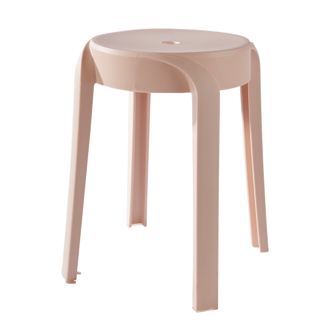 Casa KARLUS Beige stool, H 46 cm - Ø 43 cm