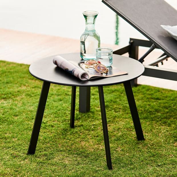 Casa NURIO Black lounge table H 46 cm - Ø 60 cm