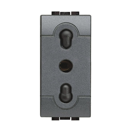 10/16A LIVING LIGHT ANTHRACITE SOCKET - best price from Maltashopper.com BR420100629