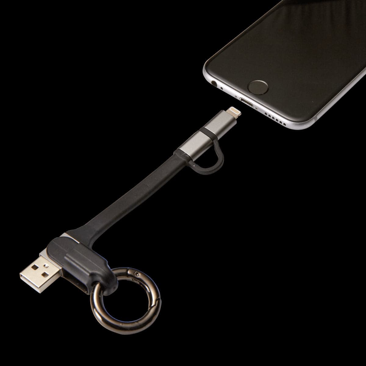 TYPE A USB /MICRO USB KEYRING CABLE + LIGHTNING ADAPTER - best price from Maltashopper.com BR420005308