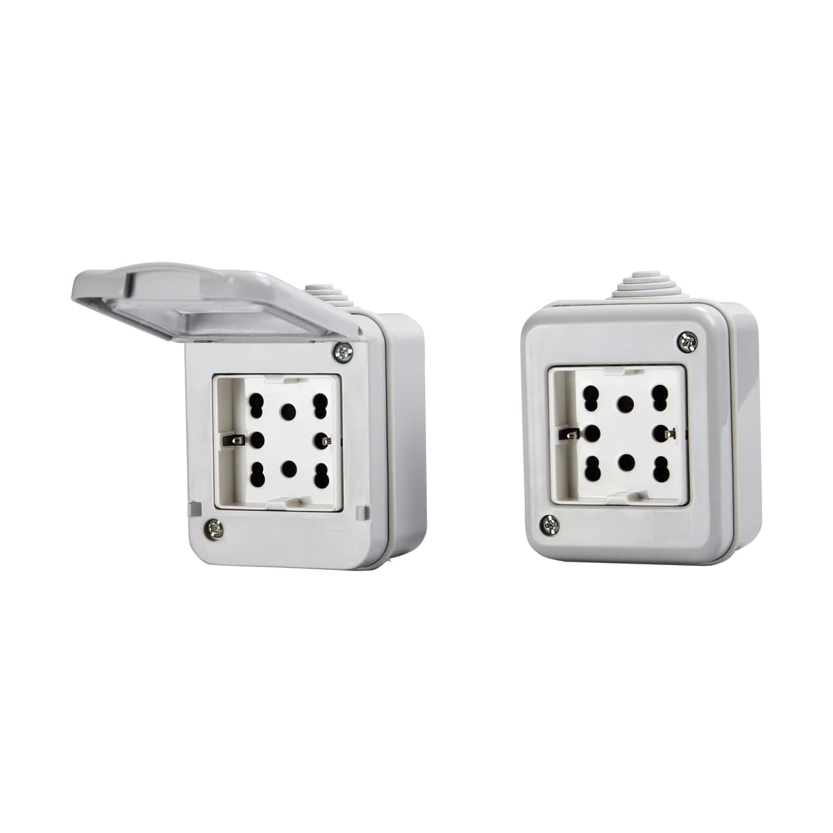 Bricocenter IP55 2 PLACE CONTAINER COMPLETE WITH SIDE SOCKET