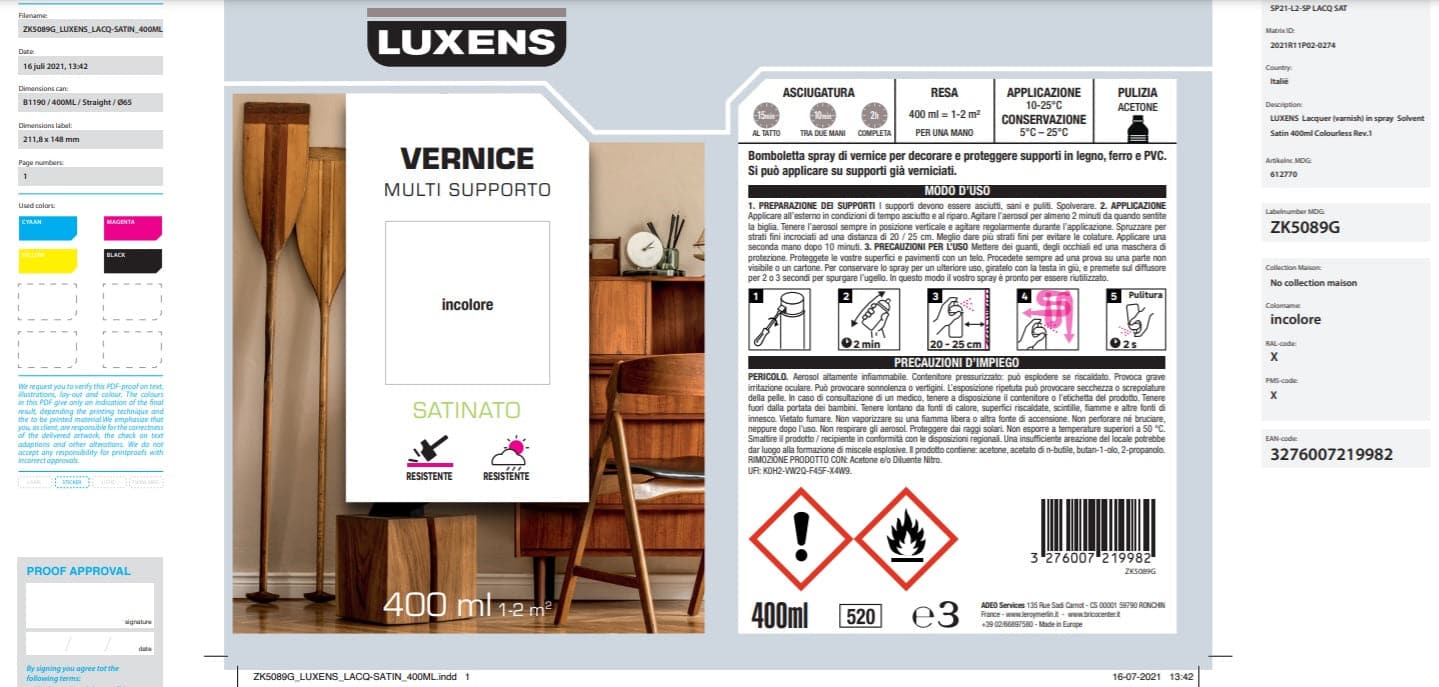 Bricocenter LUXENS CLEAR GLOSS SPRAY 400 ML