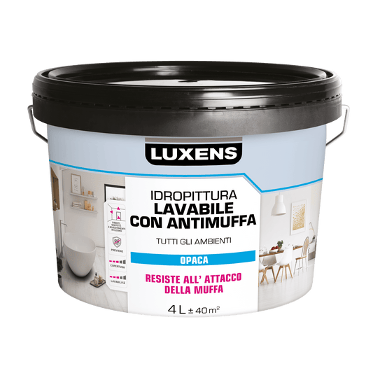 Bricocenter LUXENS ANTI-MOULD WASHABLE WHITE PAINT 4LT