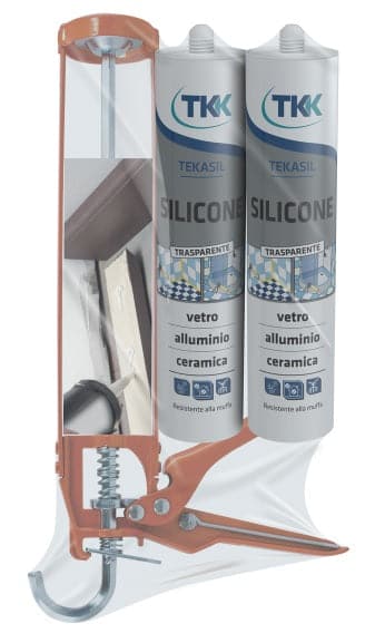 Bricocenter KIT 2 UNIVERSAL TRANSPARENT SILICONES WITH GUN