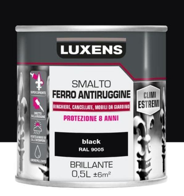 Bricocenter IRON ENAMEL RUSTPROOFING BRILLIANT BLACK 500ML LUXENS