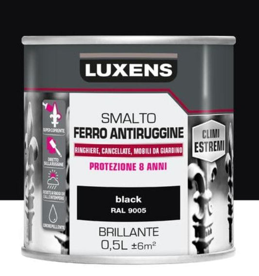 IRON ENAMEL RUSTPROOFING BRILLIANT BLACK 500ML LUXENS