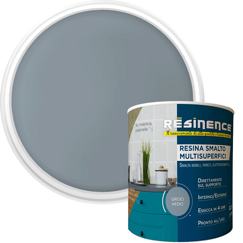 Bricocenter MULTI-SUPPORT ENAMEL RESIN - MEDIUM GREY 500ML (46)