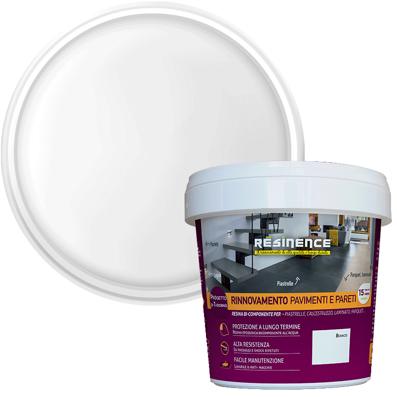 WHITE TWO-COMPONENT RESIN FOR RENOVATING FLOORS AND WALLS 500 ML