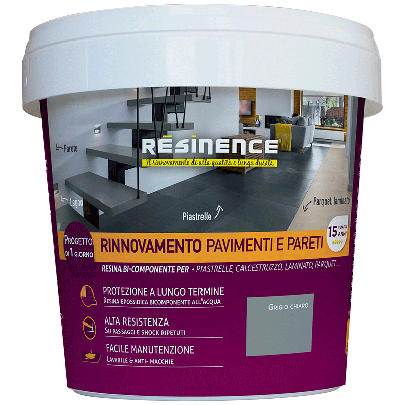 Bricocenter LIGHT GREY TWO-COMPONENT RESIN FOR RENOVATING FLOORS AND WALLS 500 ML