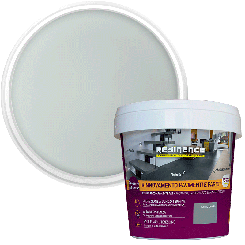 Bricocenter LIGHT GREY TWO-COMPONENT RESIN FOR RENOVATING FLOORS AND WALLS 500 ML