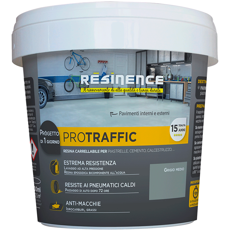 Bricocenter MEDIUM GREY TWO-COMPONENT RESIN FOR CAR BOXES PROTRAFFIC 500 ML