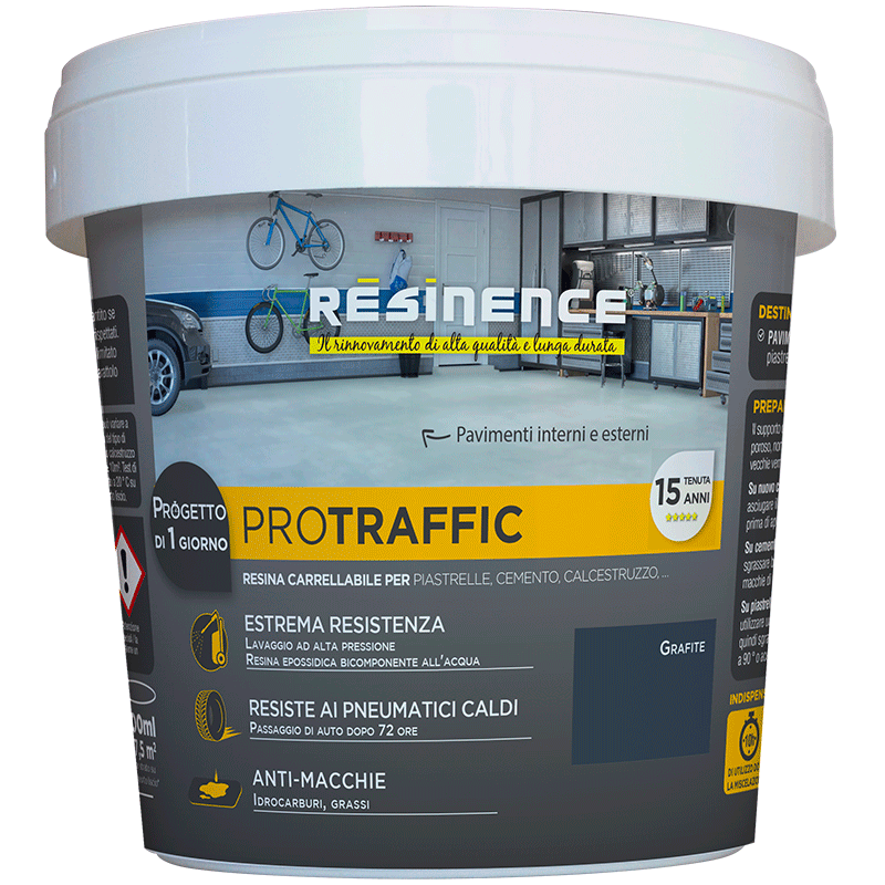 TWO-COMPONENT GREY GRAFFITE RESIN FOR CAR BOXES PROTRAFFIC 500 ML