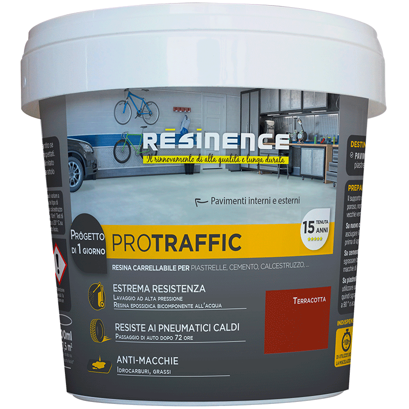 TERRACOTTA RED TWO-COMPONENT RESIN FOR CAR BOXES PROTRAFFIC 500 ML