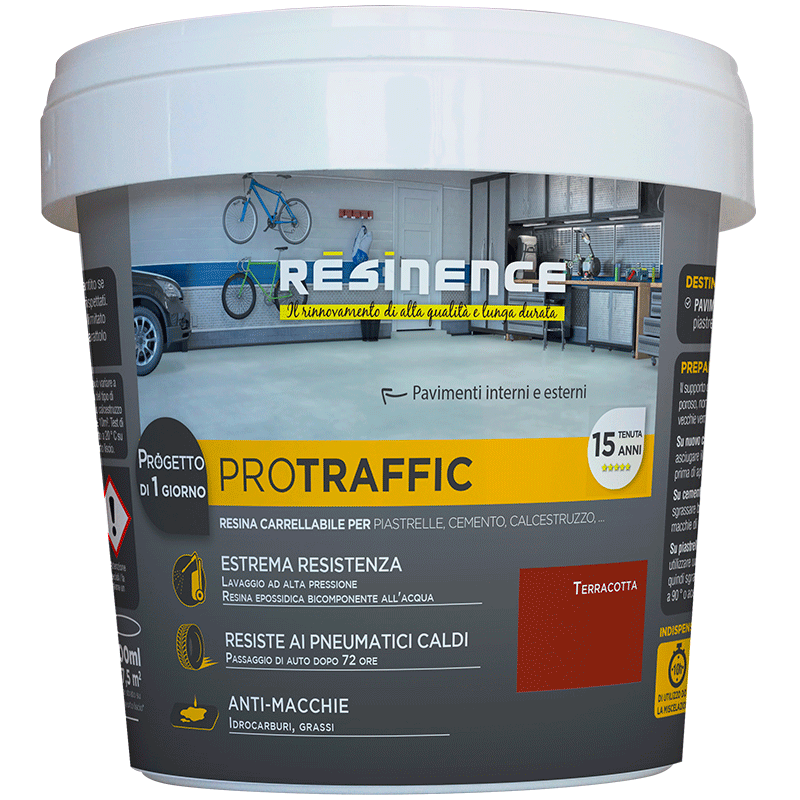 Bricocenter TERRACOTTA RED TWO-COMPONENT RESIN FOR CAR BOXES PROTRAFFIC 500 ML