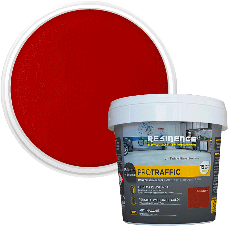 TERRACOTTA RED TWO-COMPONENT RESIN FOR CAR BOXES PROTRAFFIC 500 ML