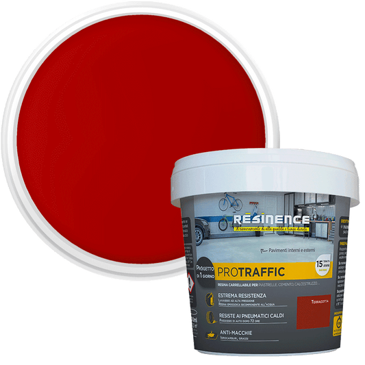 Bricocenter TERRACOTTA RED TWO-COMPONENT RESIN FOR CAR BOXES PROTRAFFIC 500 ML