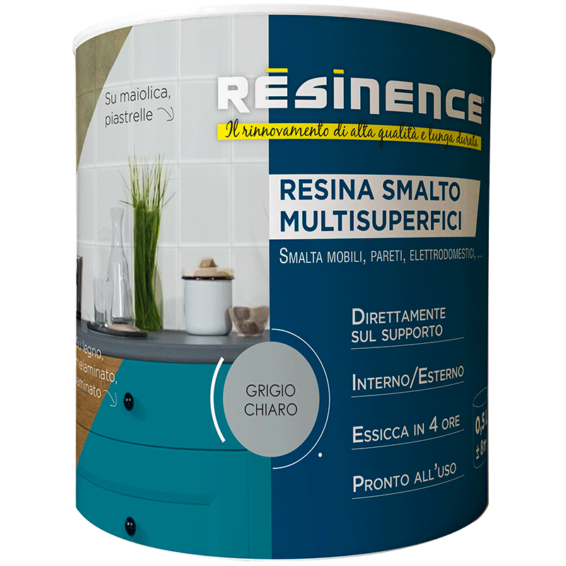 Bricocenter MULTI-SUPPORT ENAMEL RESIN - LIGHT GREY 500ML (64)