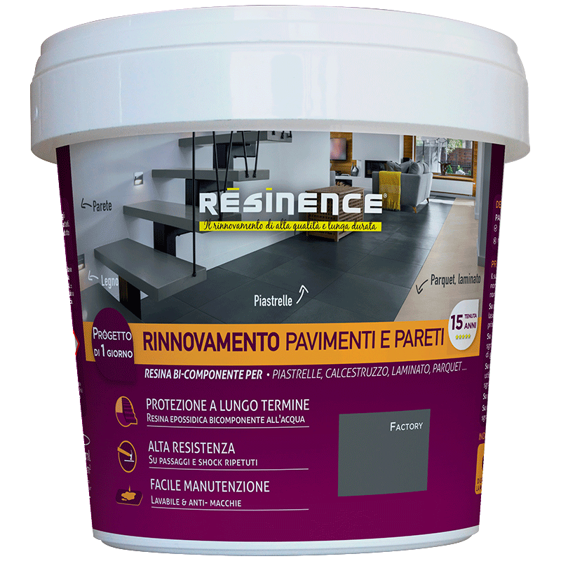 Bricocenter FACTORY GREY TWO-COMPONENT RESIN FOR RENOVATING FLOORS AND WALLS 500 ML