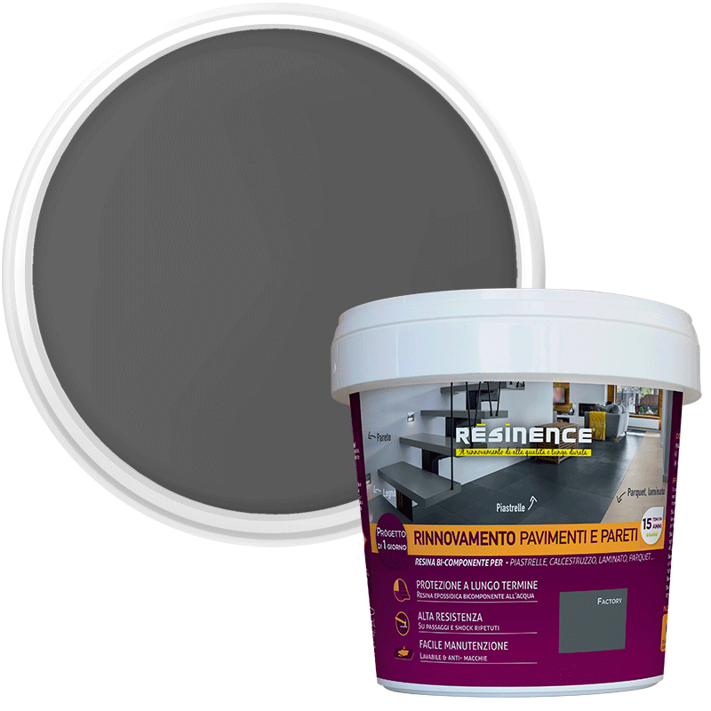 Bricocenter FACTORY GREY TWO-COMPONENT RESIN FOR RENOVATING FLOORS AND WALLS 500 ML