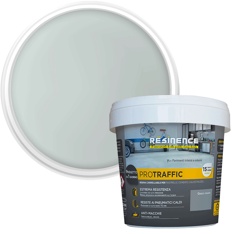 Bricocenter LIGHT GREY TWO-COMPONENT RESIN FOR CAR BOXES PROTRAFFIC 500 ML