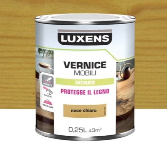 WOOD VARNISH LIGHT WALNUT SATIN 0.25 L LUXENS - best price from Maltashopper.com BR470004773