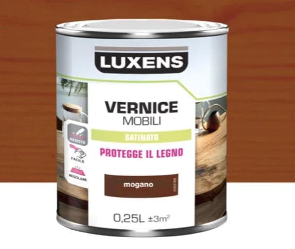 BRUSHED MAHOGANY WOOD VARNISH 0.25 L LUXENS - best price from Maltashopper.com BR470004777
