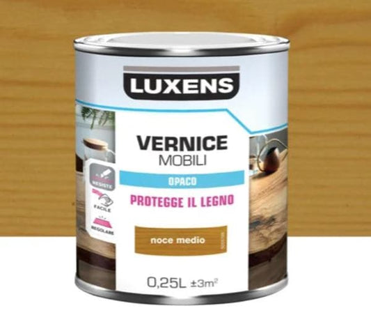 MATT MEDIUM WALNUT WOOD VARNISH 0.25 L LUXENS - best price from Maltashopper.com BR470004782