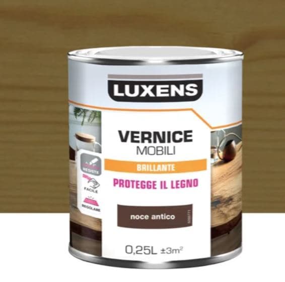 WOOD VARNISH ANTIQUE WALNUT GLOSS 0.25 L LUXENS - best price from Maltashopper.com BR470004795