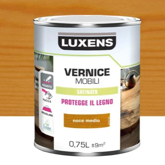 WOOD VARNISH MEDIUM WALNUT SATIN 0.75 L LUXENS - best price from Maltashopper.com BR470004798